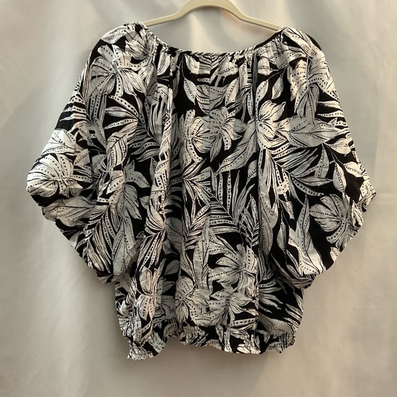 Lane Bryant Crop Top Blouse Black/White 26 - Picture 3 of 5